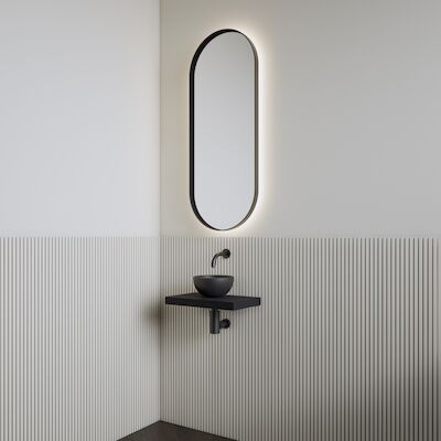 Fonteinset | BWS Leto | Planchet Black Veneer | Waskom Mat Zwart