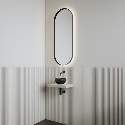 Fonteinset | BWS Leto | Planchet Kasjmier | Waskom Mat Zwart