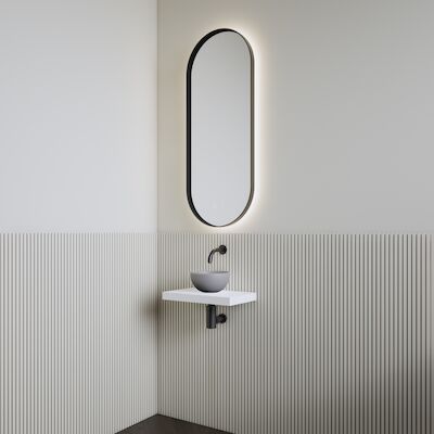 Fonteinset | BWS Leto | Planchet Kristal Wit | Waskom Mat Grijs