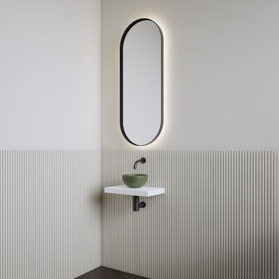 Fonteinset | BWS Leto | Planchet Kristal Wit | Waskom Mat Olijf Groen