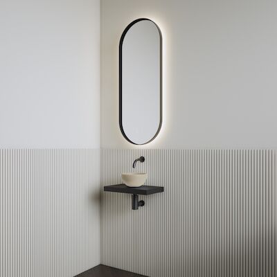 Fonteinset | BWS Leto | Planchet Mat Zwart | Waskom Cappuccino