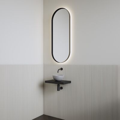 Fonteinset | BWS Leto | Planchet Mat Zwart | Waskom Mat Grijs