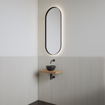 Fonteinset | BWS Leto | Planchet Pure | Waskom Mat Zwart