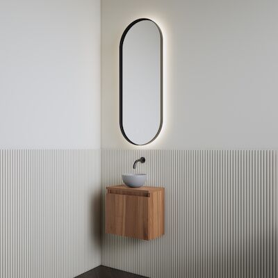 Fonteinset | BWS Leto | Walnut | Waskom Mat Grijs
