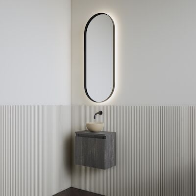 Fonteinset | BWS Leto | Zwart Eiken | Waskom Cappuccino