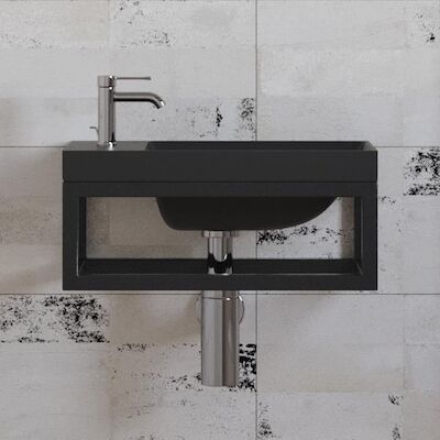 Fonteinset BWS Paris 40×22 cm met Mat Zwart Fontein Mat Zwart