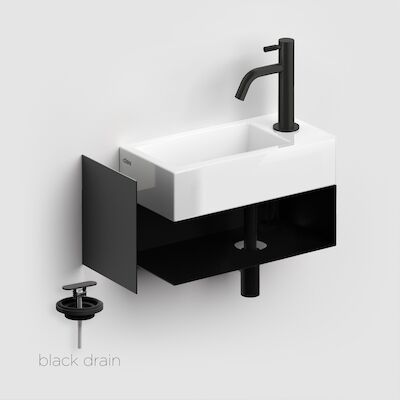 Fonteinset Clou Flush 3 Incl. Toebehoren 20.5×44 Cm Mat Zwart