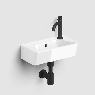 Fonteinset Clou InBe Set 6 Incl. Mat Zwarte Toebehoren 11×40.5 Cm Glanzend Wit