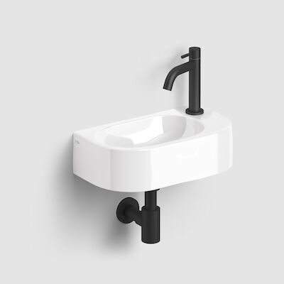 Fonteinset Clou InBe Set 7 Incl. Mat Zwarte Toebehoren 11×41 Cm Glanzend Wit