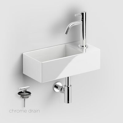 Fonteinset Clou New Flush 3 Incl. Toebehoren 10×35 Cm Glanzend Wit