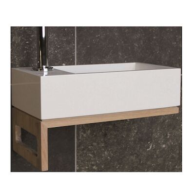 Fonteinset Luca Sanitair Iris 35×18,5×9 cm Omkeerbaar Glans Wit (zonder kraangat)