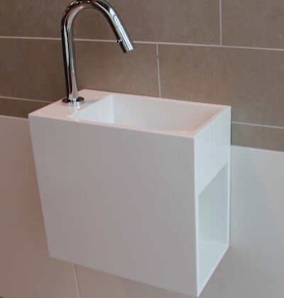 Fonteintafel Luca met Open Schap 35×18.5×32 cm Glans of Mat Wit (links of rechts)