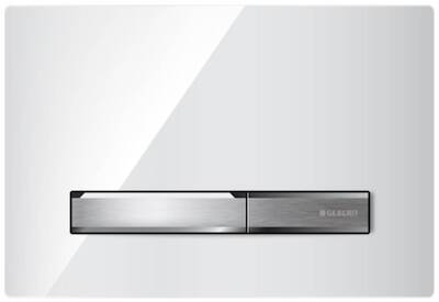 Geberit Sigma 50 bedieningspaneel glans wit/aluminium voor Sigma reservoirs 8cm (UP720) en 12cm (UP320)