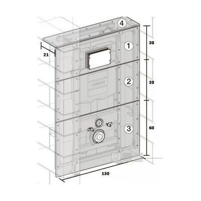 Geberit Universele Gipsplaten 130x130cm | voor Directe afbouw inbouwreservoir
