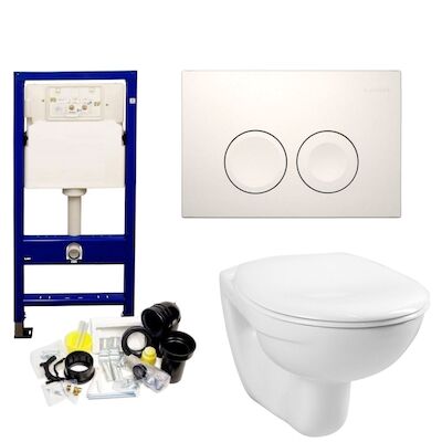 Geberit UP100 Toiletset Compleet | Inbouwreservoir | BWS Basic Smart | Set01 met drukplaat