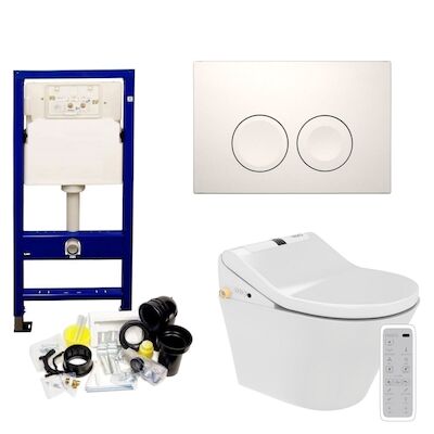 Geberit UP100 Toiletset set40 Maro D'Italia DI600 Douchewc met Delta drukplaat