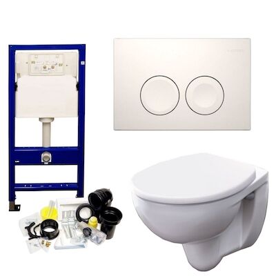 Geberit UP100 Toiletset set67 Geberit Econ Rimfree met Delta drukplaten