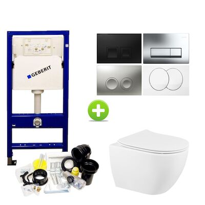 Geberit UP100 Toiletset set70 Sanindusa Sanibold met Delta Drukplaat
