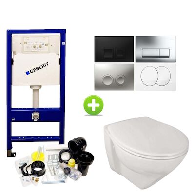 Geberit UP100 Toiletset set72 Sanindusa Plus met Delta Drukplaat
