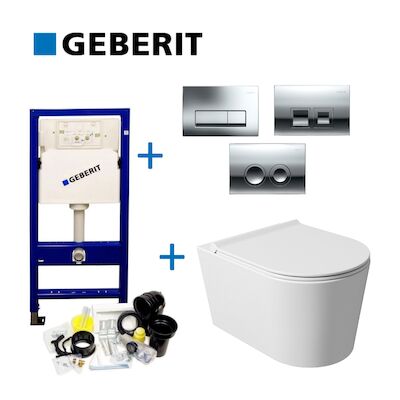 Geberit UP100 Toiletset set73 Salenzi Civita met Delta Drukplaat