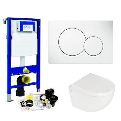 Geberit UP320 set28 B&W Zero Compact met Sigma drukplaat