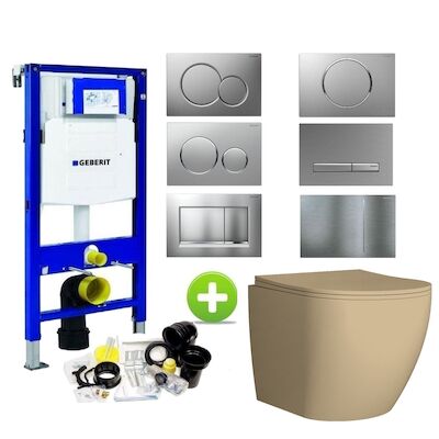 Geberit up320 Toiletset Mudo | Met Zitting | Mat Beige | Sigma Drukplaat