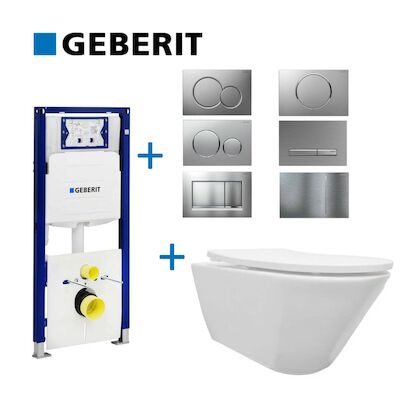 Geberit UP320 Toiletset set10 Wiesbaden Stereo Mat Wit met Sigma Drukplaat