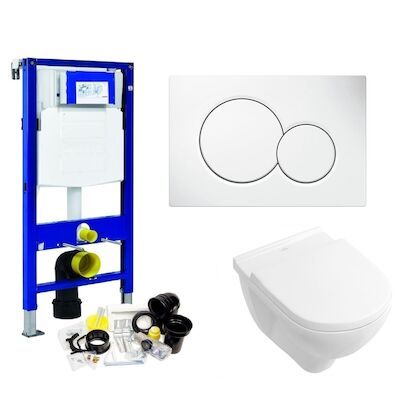 Geberit UP320 Toiletset set19 Villeroy & Boch O.novo met Sigma drukplaat