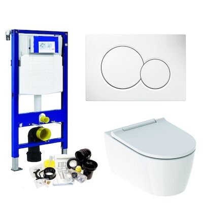 Geberit UP320 Toiletset set69 | ONE | Rimless | Turboflush | Wit met Sigma drukplaat