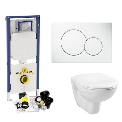 Geberit UP720 Toiletset Compleet | Inbouwreservoir | Sigma 8 Basic Smart Wit | Met drukplaat | SET01