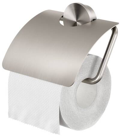 Geesa Opal toiletrolhouder met klep 14×1,9×14,2cm geborsteld RVS