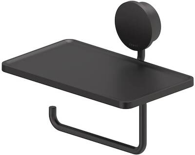 Geesa Opal toiletrolhouder met planchet 18,5×12,9×14,3cm zwart