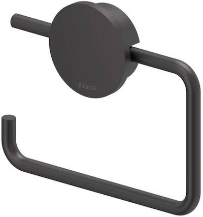 Geesa Opal toiletrolhouder zonder klep 13,8×1,9×11,3cm zwart