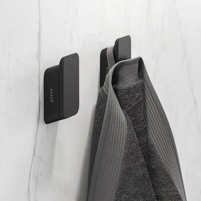 Geesa Shift Collection Handdoekhaak Medium 3×2,3×7,1 cm Zwart