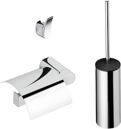 Geesa Wynk toilet accessoireset 3-in-1 Chroom