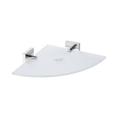Glazen Hoek Planchet Sapho X-Square 25×5.5 cm Chroom