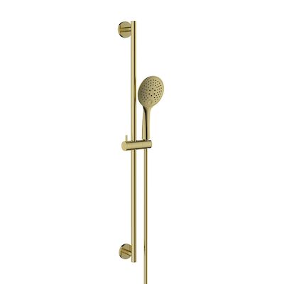 Glijstangset BWS Moran Met Handdouche 3 Standen 150 cm Geborsteld Messing