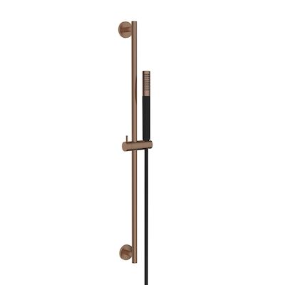 Glijstangset BWS Moran Met Staafhanddouche 1 Stand 150 cm Geborsteld Brons Koper/Mat Zwart
