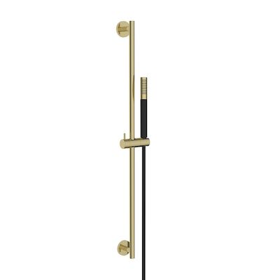 Glijstangset BWS Moran Met Staafhanddouche 1 Stand 150 cm Geborsteld Messing/Mat Zwart