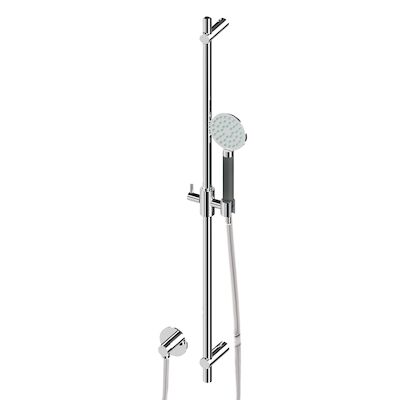 Glijstangset Lagoo Garda met Handdouchehouder, Wanduitlaat, Handdouche Rond en Doucheslang 150 cm Chroom