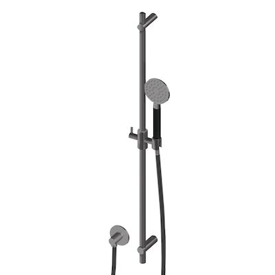 Glijstangset Lagoo Garda met Handdouchehouder, Wanduitlaat, Handdouche Rond en Doucheslang 150 cm Gunmetal PVD