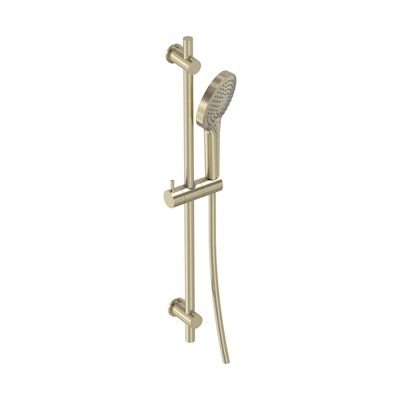 Glijstangset MAY Met 3-Standen Handdouche, Doucheslang en Glijstang 70 cm Geborsteld Mat Goud PVD