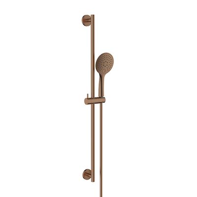 Glijstangset Wiesbaden Remi Met Handdouche 3 Standen 150 cm Geborsteld Brons Koper