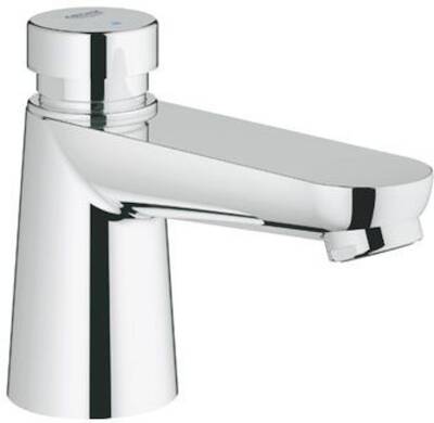 Grohe Euroeco Cosmopolitan T zelfsluitende kraan blauw/rood Chroom