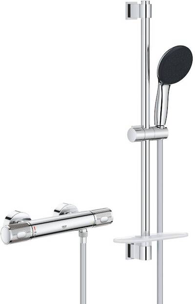 Grohe QuickFix Precision Feel thermostatische douchecombinatie met planchet chroom