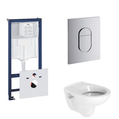 Grohe Rapid SL Toiletset set02 B&W Compact met Grohe Arena of Skate drukplaat