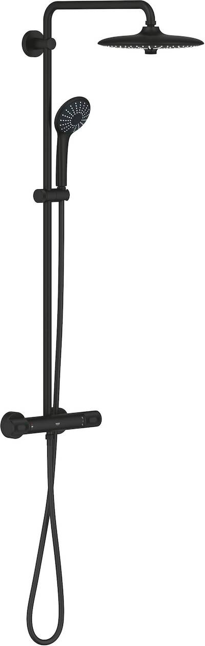 Grohe Vitalio 260 regendoucheset met 6 straalsoorten Ø26cm mat zwart