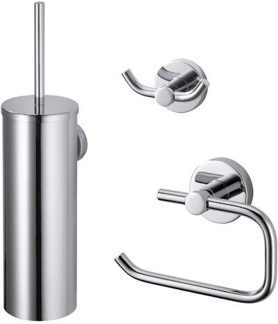 Haceka Kosmos 3-delige toilet accessoireset cm chroom