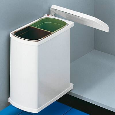Hailo Duo afvalemmer voor draaideurkast 20,3×38,8x42cm wit