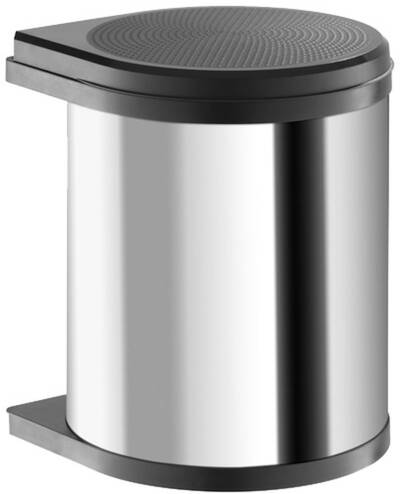 Hailo Mono Afvalemmer 29×30,4×36,5 cm RVS / Zwart